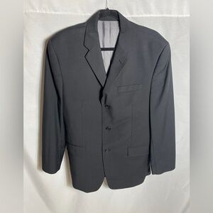 Vintage Black 100% Men's Wool Blazer Jacket Woolmark Made In Canada 42R